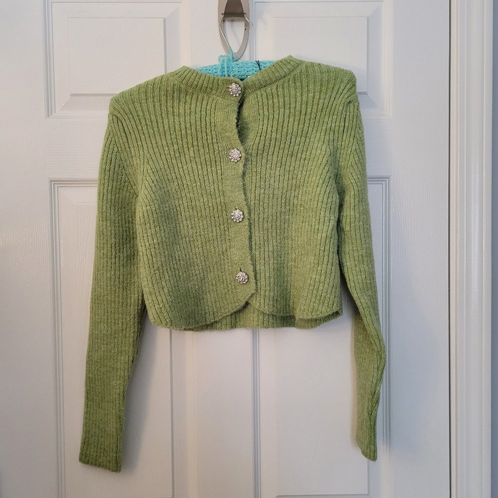 Mango Green Cardigan NWT Size SMALL
